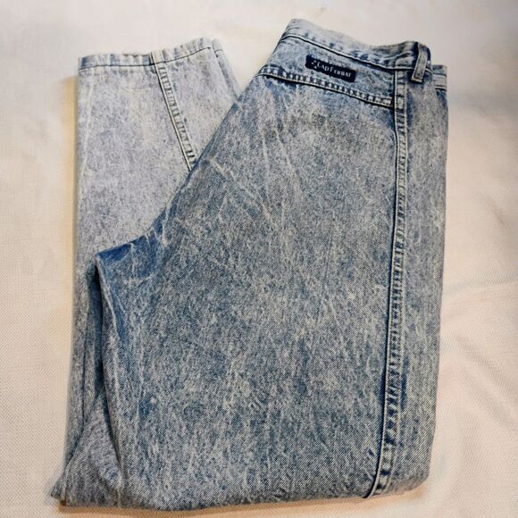 Vintage 80s CAP FERRAT Acid Wash High Rise Tapered Mom Jeans Size W31 /Womens 12 - Picture 3 of 16